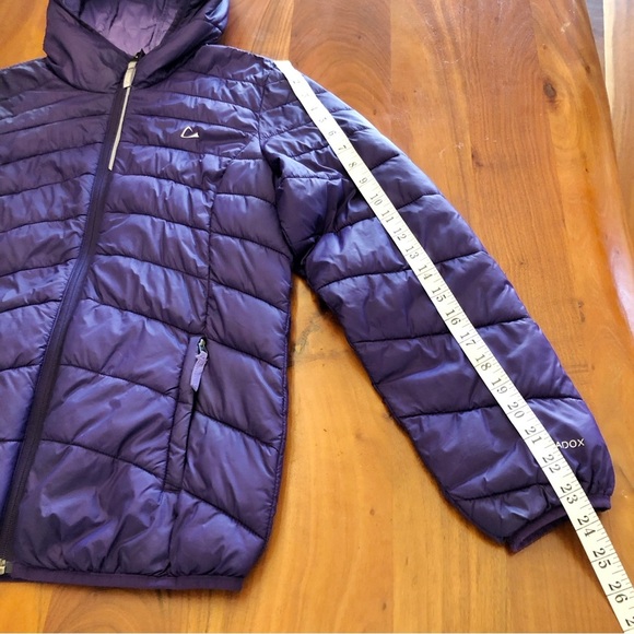 PARADOX Lightweight Packable Winter Purple Short Puffer Hooded Down Jacket Coat. - Picture 12 of 16